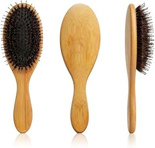 NAILGILRS Boar Bristle Hair Brush - Natural Hairbrush Massage Comb for Thick Thin Long Short Wet or Dry Hair, Wooden Paddle Nylon Bristle Brush for Smoothing, Massaging, Detangling for Women and Men