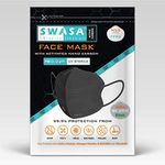 SWASA - Breathe clean air FFP2 - PM 0.3 m, UV Sterile Mask with HEPA Filter, Odour Free Carbon Mask, Without Valve - Pack of 3