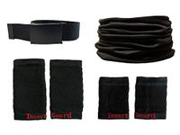 InsectGuard Permethrin Treated Tick Gaiters/Sleeves and Mosquitoes Flies Chiggers & More Insect Repellent Complete Package 2 (Black/Black)