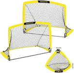 WEKEFON Soccer Goals, Set of 2 - Size 3.6'x2.7' Portable Foldable Pop Up Soccer Net for Backyard Training Goal for Kids and Youth Soccer Practice with Carry Bag