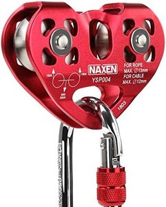 NAXEN Zip Line Pulley Tandem Speed Dual Trolley with Oval Carabiner