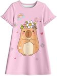 LQSZ Girls Dress Flutter Sleeve Outfit Kids Capybara Dresses Toddler Play wear