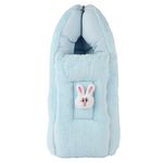 VOIDROP Velvet Blue 3 in 1 Baby Sleeping Bag & Carry Nest | Cotton Bedding Set for Infants & New Born Baby | Portable/Travel & Skin Friendly | 0-6 Months