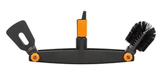 Fiskars Gutter Cleaner with Individually Adjustable Brush and Scraper, Width: 4.5 cm, Black/Orange, QuikFit, 1001414