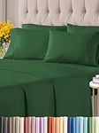 Cal King 6 Piece Sheet Set - Breathable & Cooling Sheets - Hotel Luxury Sheets - 1 Flat Sheet, 1 Fitted Sheet & 4 Pillowcases - Deep Pocket - Easy Fit, Soft & Wrinkle Free - Cal King Emerald Sheets