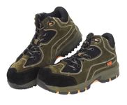 BLACK+DECKER High Ankle Black Leather Safety Shoes for Men | Double Density | Fiber Toe | Antistatic & Antislip | BXWB0166IN | Size-10