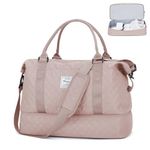 HYC00 Travel Duffle Bag Womens Weekend Overnight Bags Sports Gym Bag for Women Waterproof Carry On Hand Luggage Bag Holdall Travel Bag with Shoes Compartment & Wet Pocket Hospital Bag,Peach Powder