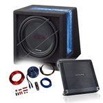 Alpine Basspaket 2-Kanal Endstufe/Verstärker+30cm 4 Ohm Subwoofer+Kabel-Set/BBX-T600 + SBG-1244BR + REN10KIT