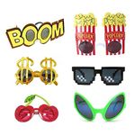 JQUAL Party Sunglasses - 6 Pairs of Fun Hawaiian Glasses, Birthday Party Glasses, Party Favor