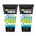 Garnier Men Oil Clear Clay D-Tox Deep Cleansing Icy Face Wash, 100g (Pack of 2)