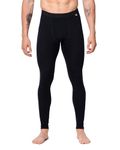 DANISH ENDURANCE Men's Merino Thermal Trousers, Long Johns for Men, Thermal Leggings, Base Layer Bottoms, Winter Thermals, With or without a Fly Black XXL