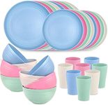Supernal 32pcs Wheat Straw Dinnerware Sets