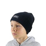 RockJock Boys R40 Thermal Insulation Warm Winter Beanie Hat with Fleece Lining for School, Sports, Walking