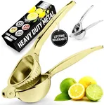 Zulay Kitchen Metal Lemon Squeezer - Easy to Use Lemon Juicer - Easy to Clean Lime Squeezer - Sturdy Lemon Lime Squeezer Press - Citrus Juicer, Handheld Juicer, Juice Press Manual - Gold