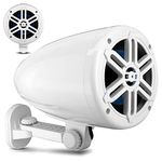 PyleUsa 5.25” Waterproof Off-Road Speakers - 180W 2-Way Marine Woofer Sound System w/ 360° Rotatable Bracket, Full Range Outdoor Audio Stereo for Motorcycle ATV Jeep Boat, Includes Bracket(White)