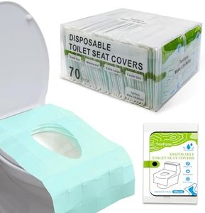 TenFans Toilet Seat Covers Disposable - 70 Count Individually Travel Pack - Sticker Free Faster Use - Waterproof XL Covers for Adults and Kids - Travel Accessories Public Restrooms, Camping, Airplane