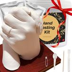 TITGGI Hand Casting Kits Couples, Hand Mold Casting Kit Couples - Hand Moulding Kit Couples Gifts for Her and Him, DIY Hand Statue Kit Adult & Child, Wedding (with Wood Base)