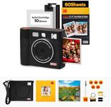 KODAK Mini Shot 4 ERA 4PASS 2-in-1 Instant Camera and Photo Printer (4x4) (Black, Camera + 70 Sheets + Gift Accessories)