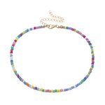 Aaishwarya Boho Multicolour Rice Bead Handmade Choker Beach Necklace Alloy For Women And Girls|Valentine gift for Girlfriend, Wife | Gift for Women