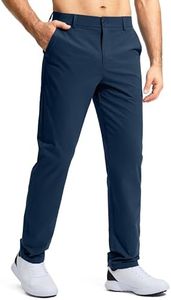 Pudolla Men's Golf Pants Stretch Work Dress Pants Men's Dress Pants 32 Lightweight Quick Dry Trousers with Pockets(Navy 35Wx32L)