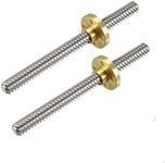 uxcell 100mm Length T8 8mm Dia Lead Screw Rod,12 Lead Stainless Steel Lead Screw Rod with Copper Nut Trapezoidal Thread for 3D Printer Z Axis2pcs