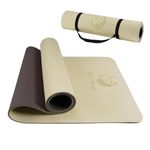 Slim Panda Yoga Mat Thick Non-Slip, Anti Tear TPE Excercise Mat for Women Men Kids, Workout Mat with Carrying Strap for Home Workout, Floor Exercise, Pilates