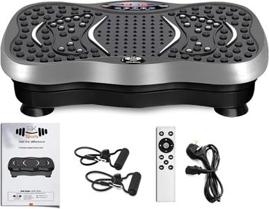 FK Sports Vibration Plate Exercise Machine, Vibration Fitness Trainer with Bluetooth Speaker, Remote, 99 Intensity Levels, 5 Programs, 2 Resistance Bands Speed Adjustable For Body Workout (Grey)
