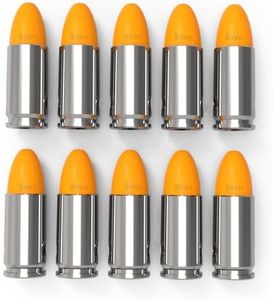 FIREGOWIN Pro 9mm Dummy Rounds – Training Snap Caps, Reusable Dry Fire Training Round with Rubber Primers (Blue or Orange or Green 10-Pack) (Orange)