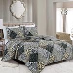 3 Piece Animal Print Bedspread Leop