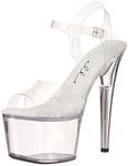 Ellie Shoes Women's Stiletto Sandal Heeled, Clear, 9