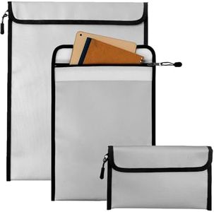 3-Pack Fireproof & Waterproof Document Bag (2000℉) | Security Pouch for A4/A5 Files, Cash, Passport, Laptop, Tablet and Jewelry