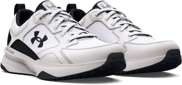 Under Armour Men’s Charged Edge Training Running Shoes, White/Black, 8