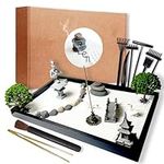 Mini Zen Garden Kit for Office Desk and Home Table, Meditation Tool, Gift for Wife, Mother, Girl Friend, Grandmother - Include Artificial Tree, Buddha, Pagoda, Lamp Niche... (Zen Garden-1)