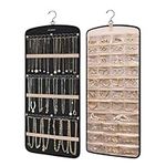 Hanging Jewelry Organizer with 36 Necklace Hooks,39 Pouches, Double Sided, Swivel, Portable Display and Storage Organizer for Multi-jewelry Storage - Perfect for Hanging on a Door, Wall, or Closet!