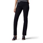 Lee Women's Flex Motion Regular Fit Straight Leg Jean, Black, 12