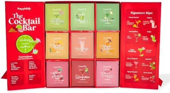 Thoughtfully The Cocktail Bar Variety Pack, 27 Cocktail Powder Mixes, Cocktail Mixer Gift Set Variety Pack, Mocktail Mix Kit, Just Add Water or Alcohol, Home Bar Party Essentials Gift