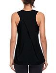 Workout Tank Tops for Women Gym Athletic Sleeveless Running Tops Yoga Shirts Racerback Sport Vest (Black, XL)