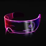 Cyberpunk LED Glasses Rave Outfits Women Alien Costume Glow in Dark Glasses for Halloween Party Neon Futuristic Stuff