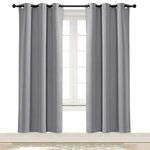 NICETOWN Blackout Curtain Blind for Bedroom Thermal Insulated Grommet Blackout Room Darkening Drape/Drapery (Single Panel, W42 x L72 inches, Silver Grey/Gray)