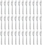 Gymdin 36 Pieces Salad Forks Set, 7 Inches Small Forks Silverware, Food Grade Stainless Steel Dessert Forks Set, Mirror Polished & Dishwasher Safe, Metal Forks Set Use for Tasting Cakes and Fruits