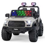 Baybee Bronco Rechargeable Battery Operated Jeep for Kids, Ride on Toy Kid Car with Light & Music | Electric Jeep Battery Cars | Baby Big Car for Kids to Drive 3 to 8 Years Boys Girls (Desert), White