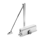 Automatic Door Closer Adjustable - Speed Mute Closing, Cast Aluminum, Door Closers for Residential Interior and Light Commercial Use for Door Weights 30-45KG(66lb-99lb)