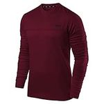 TCA Element Mens Workout Gym Clothing Long Sleeve Running Top for Men - Cabernet, L