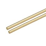 MECCANIXITY Brass Round Rods, 5/16 Inch Brass Solid Round Rod Lathe Bar Stock, 8mmx250mm Brass Rod for Drift Punches Various Shaft DIY Craft Model Plane Ship Cars, Pack of 2