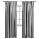 Turquoize Gray Blackout Curtains 84 Inch Long Window Treatments Blinds Thermal Insulated Drapes Rod Pocket/Back Tab Curtains Home Decoration for Living Room, 2 Panel, Dove Gray, 52 x 84 Inch