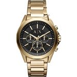 Armani Exchange Watch for Men, Chronograph Movement, 44 mm Gold Stainless Steel Case with a Stainless Steel Strap, AX2611