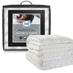 Sealy Deeply Full Mattress Topper - Soft Luxury Thick Mattress Pad with Premium Hollowfibre Fibadown Fibres, Breathable Mesh Sides and Elasticated Straps Designed to Transform Your Mattress, King