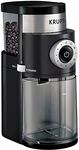 KRUPS Burr Grinder, Precision Stainless Steel, 12 Cup 110 Watts 12 Grind Settings, Drip, French Press, Espresso, Pour Over, Cold Brew Black