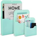 Okuna Outpost 3 Piece Magnetic File Holder for Refrigerator, Organizer for Mail, Folders, Pens (Teal, 3 Sizes)