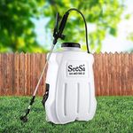 SeeSa 16L Electric Backpack Sprayer, 12V Rechargeable Farm Garden Pump Spray Battery Powered Backpack Weed Sprayer for Lawn and Garden, Weeds, Fertilizer (White